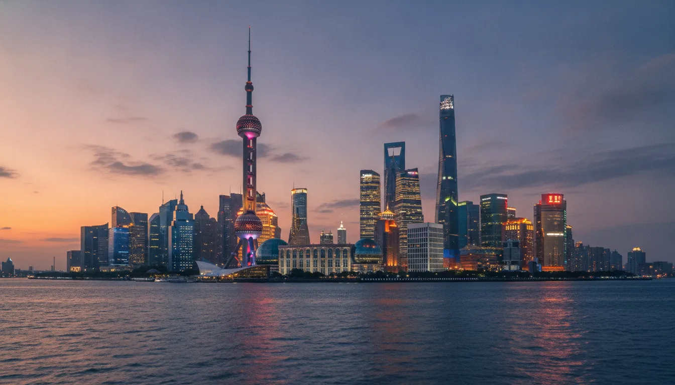 The modern cityscape of Shanghai, China.